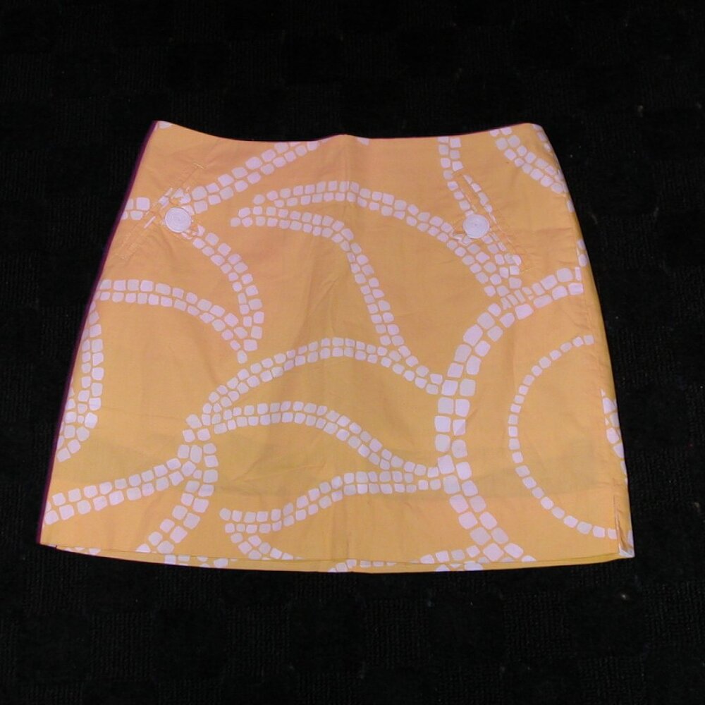 Lilly Pulitzer Yellow & White Print Pattern Skort